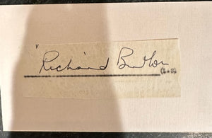 Autographed signature cut of Richard Burton