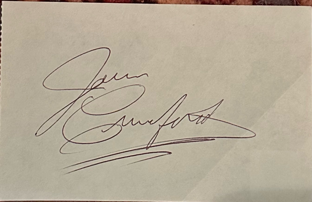 Autographed signature  cut of Joan Crawford