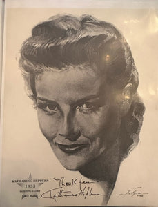 Autographed Volpe Academy Award Sketch of Katherine Hepburn