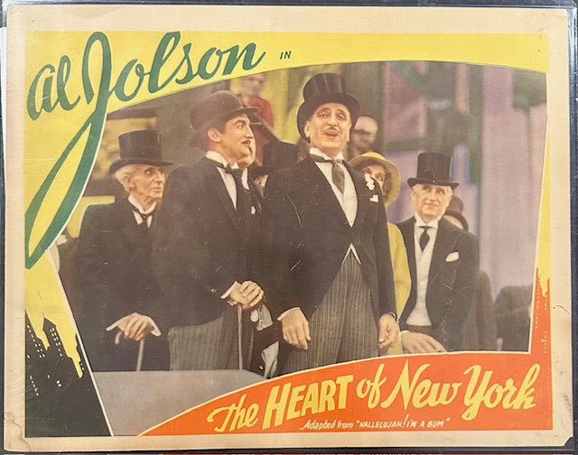 Lobby Card of Al Jolson's The Hearts of New York