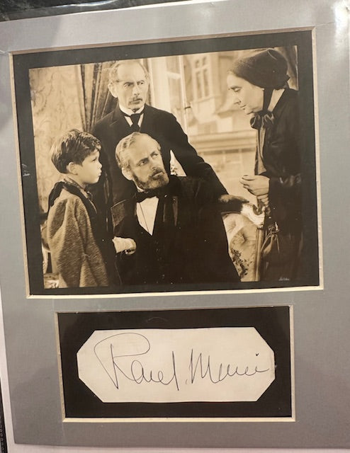 Autographed signature cut Paul Muni