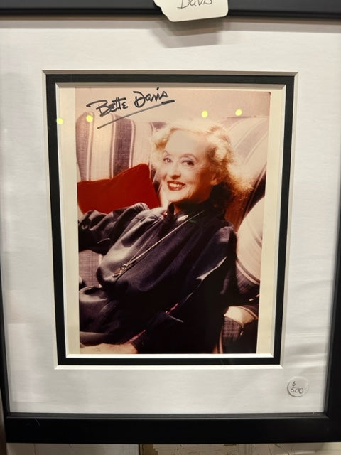 Autographed framed photograph of Bette Davis