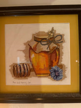 Load image into Gallery viewer, Framed Needlepoint Honey Jar
