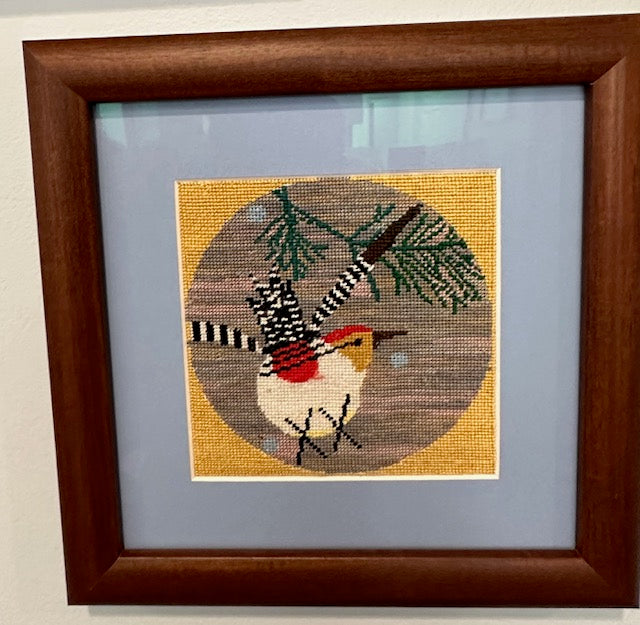 Framed Needlepoint of a Bird