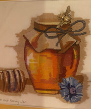 Load image into Gallery viewer, Framed Needlepoint Honey Jar
