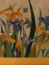 Load image into Gallery viewer, Framed Needlepoint Lilies and Bees
