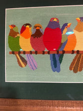 Load image into Gallery viewer, Framed Needlepoint of Colorful Birds

