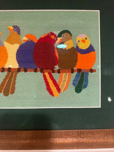 Load image into Gallery viewer, Framed Needlepoint of Colorful Birds
