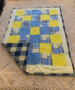 Quilt: Blue , Yellow and Plaid
