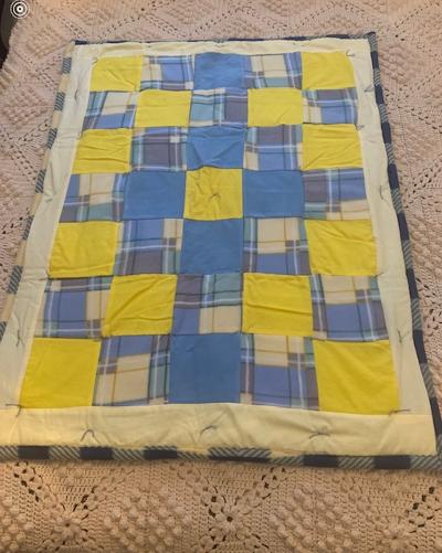 Quilt: Blue , Yellow and Plaid