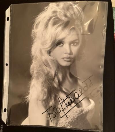 Autographed photograph of Brigitte Bardot