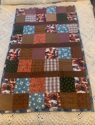 Quilt: Blue  and Brown