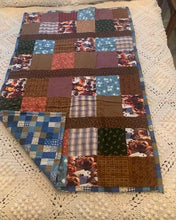 Load image into Gallery viewer, Quilt: Blue  and Brown
