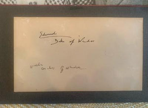 Autographed signature cut Duke and Duchess of Windsor