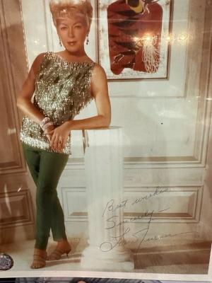 Autographed color photograph of Lana Turner