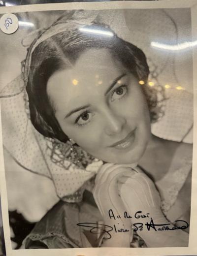 Autographed photograph of Olivia deHaviland