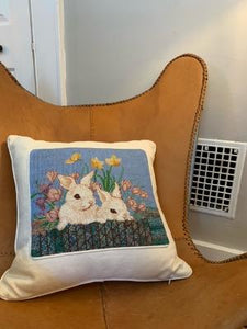 Needlepoint Rabbit Pillow