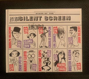 Vintage Al Hirschfeld autographed Silent Screen Stamps