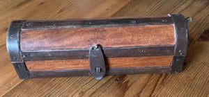Bric a Brac Wooden Box with metal trim
